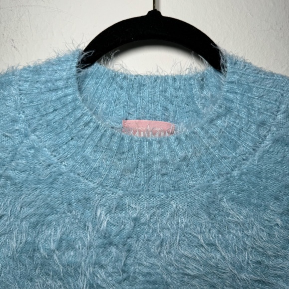 Show Me Your Mumu Sweater Women's SM Blue Vienna Eyelash High Neck - Picture 5 of 7